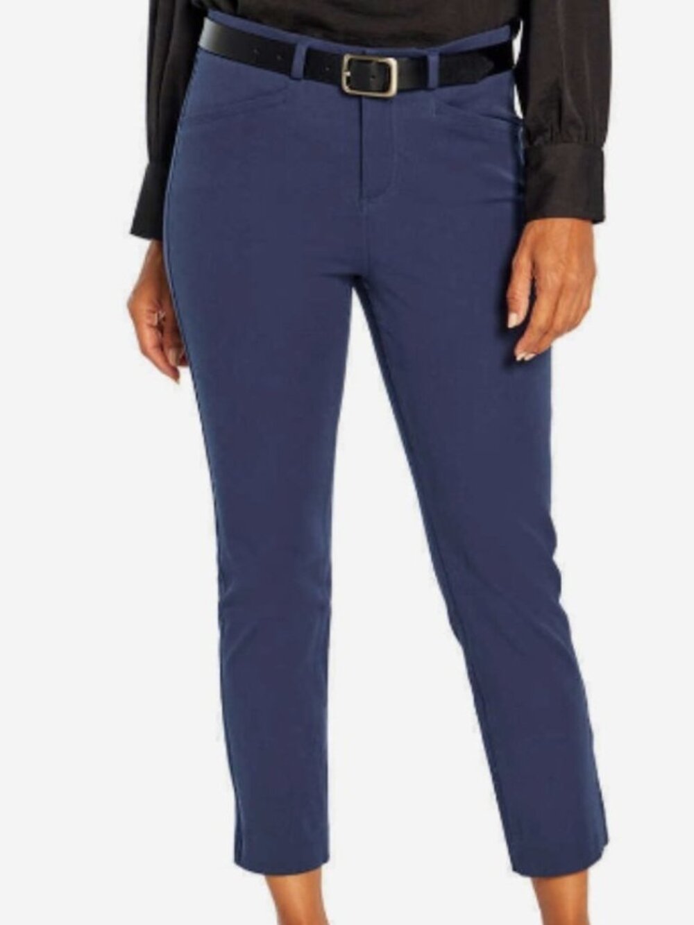 Banana Republic Slim Straight Cropped Twill Pants Women’s Size 14 Navy Blue NWT